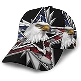 American Flag Bald Eagle Star Dad Hat Classic Baseball Cap Panel Cap Black