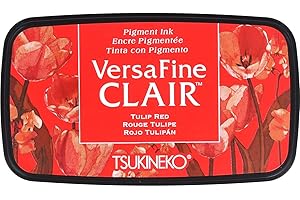 Tsukineko, VersaFine Clair, Full Size Ink Pad, Tulip Red