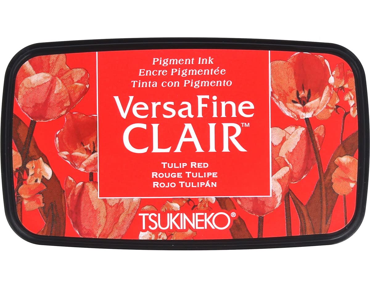Tsukineko Tulip Versafine Clair Ink Pad, Synthetic Material, Red, 5.6 x 9.7 x 2.3 cm
