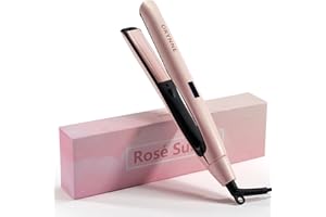 ORYNNE Hair Straighteners for Women, 1” Flat Iron Hair Straightener with 10 Heat Settings, Pink Hair Straightener and Curler 2 in 1, Ceramic Flat Iron for All Hair Type, Dual Voltage