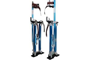 PRUNKUAR 24"-40" Drywall Stilts Adjustable Aluminum Tool Stilt for Painting Painter Taping Blue