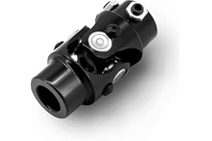 ALEJEKNA 3/4" DD X 3/4" Round Steering Shaft Universal U Joint Coupler (Single/Black)