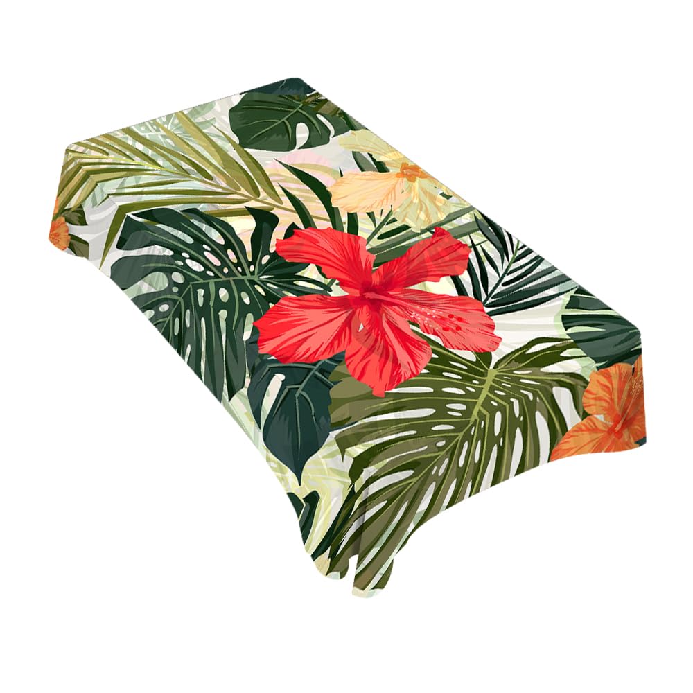 Photo 1 of TKS MITLAN Plant Leaf Floral Foliage Palm Tablecloth Decor Tropical Jungle Palm Table Cloth Dining Room Kitchen Table Cover 60" X 84" Oblong/Rectangle