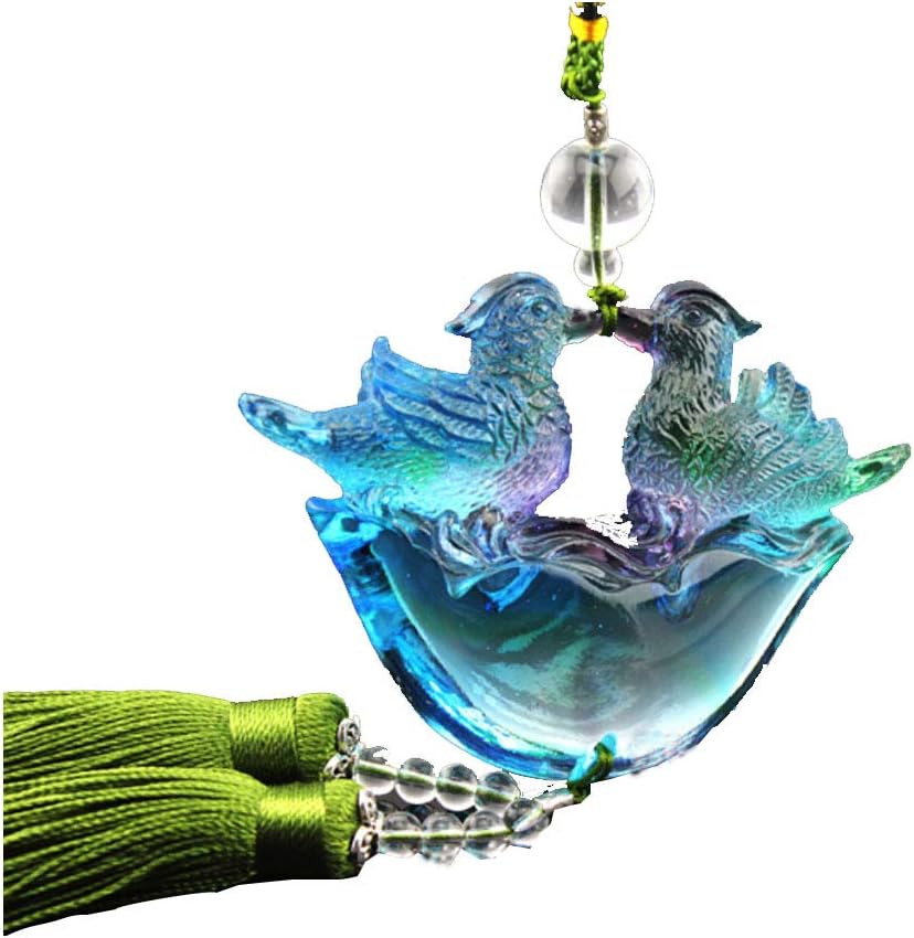 XXHDYR Hanfeng Glaze Fifteen Bird Car Interior Pendant Ancient Dewaxing Glass Car Pendant Car pendant