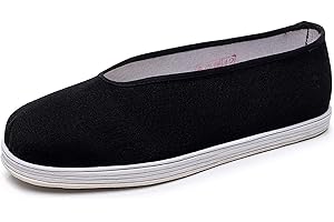 NVBHOF Unisex Old Beijing Martial Art Canvas Shoes, Traditional Chinese Kung Fu Cotton Black Cloth Cotton Sole Old Beijing Sh