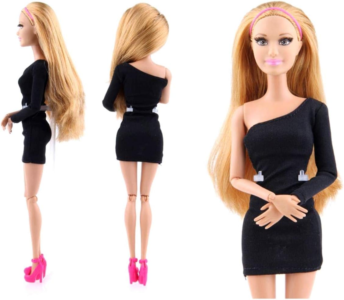 fyb Princess Doll Clothes Handmake Long Tail Wedding Dress Fashion Evening Party Outfit For Barbie Doll Accessories,Blue