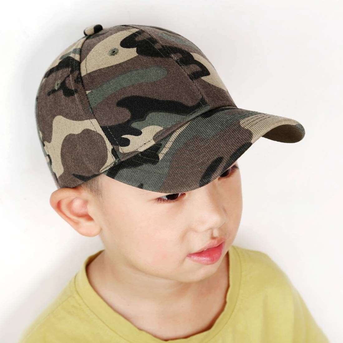 Baseball Cap Toddler Hat Beach Hat Kids Hats Sun Hat Boys and Girls Caps for 3-8 Years Army Green Camouflage: Clothing