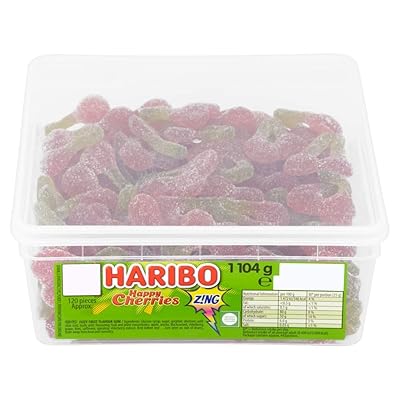 Haribo Sour Cherries 120 Pieces Per Tub