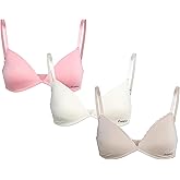 bebe Girls Training Bra - 3 Pack Training Bras Seamless Wireless Adjustable Straps Girls Padded Bras Kids Teens (30A-34A)