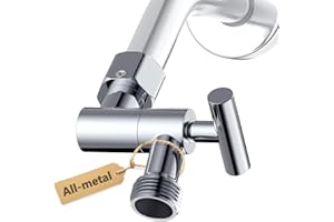 YDmeet All Metal Shower Head Adapter, 360 ° Adjustable Shower Head Extension Arm Connector for Shower Heads- Chrome