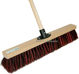 BawiTec Arengabesen Mix Straßenbesen mit Stiel 40cm 50cm 60cm 140cm 160cm Kunststoffhalter Quickhalter Arenga-Besen Kehrbesen Outdoor (Besen 50cm / Stiel 160cm)