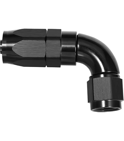 AN-12 Straight Swivel Fuel Line Fitting Adapter - Black, For Oil, Gas & Hose Lines