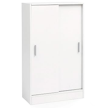 FineBuy Aktenschrank FB51842 Holz 60 x 107,5 x 29 cm Weiß | Design Mehrzweckschrank | Büroschrank Modern | Kommodenschrank Fl