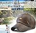 Men's Classic Plain Adjustable Leather Baseball Cap Sports Outdoor Panel Hat Sun Hat, Dark Brown, 56-60cm