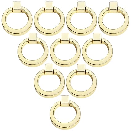 Creatwls 10pcs Cabinet Drawer Ring Handles Vintage Round Zinc