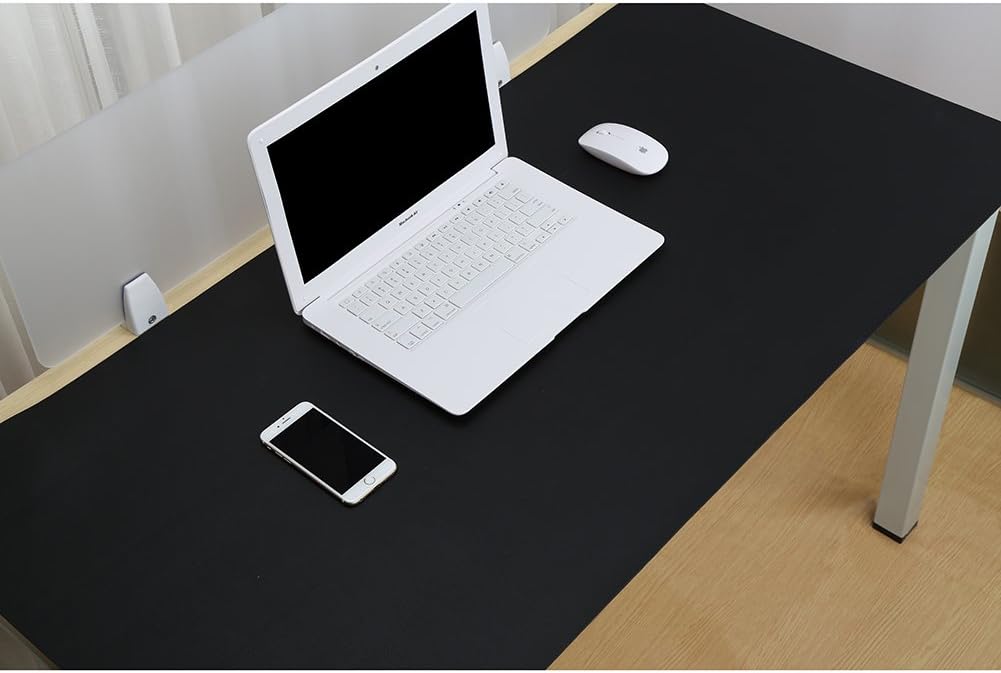 KINGFOM Desk Mat Pad Blotter Protector 47.2" x 23.6", PU Leather Desk Mat Laptop Keyboard Mouse Pad with Comfortable Writing Surface Waterproof (Black): Computers & Accessories