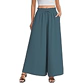LUXEBOLD Women’s Wide Leg Pants Drawstring Elastic Waist Casual Trousers Lightweight Loose Lounge Pants with Pockets