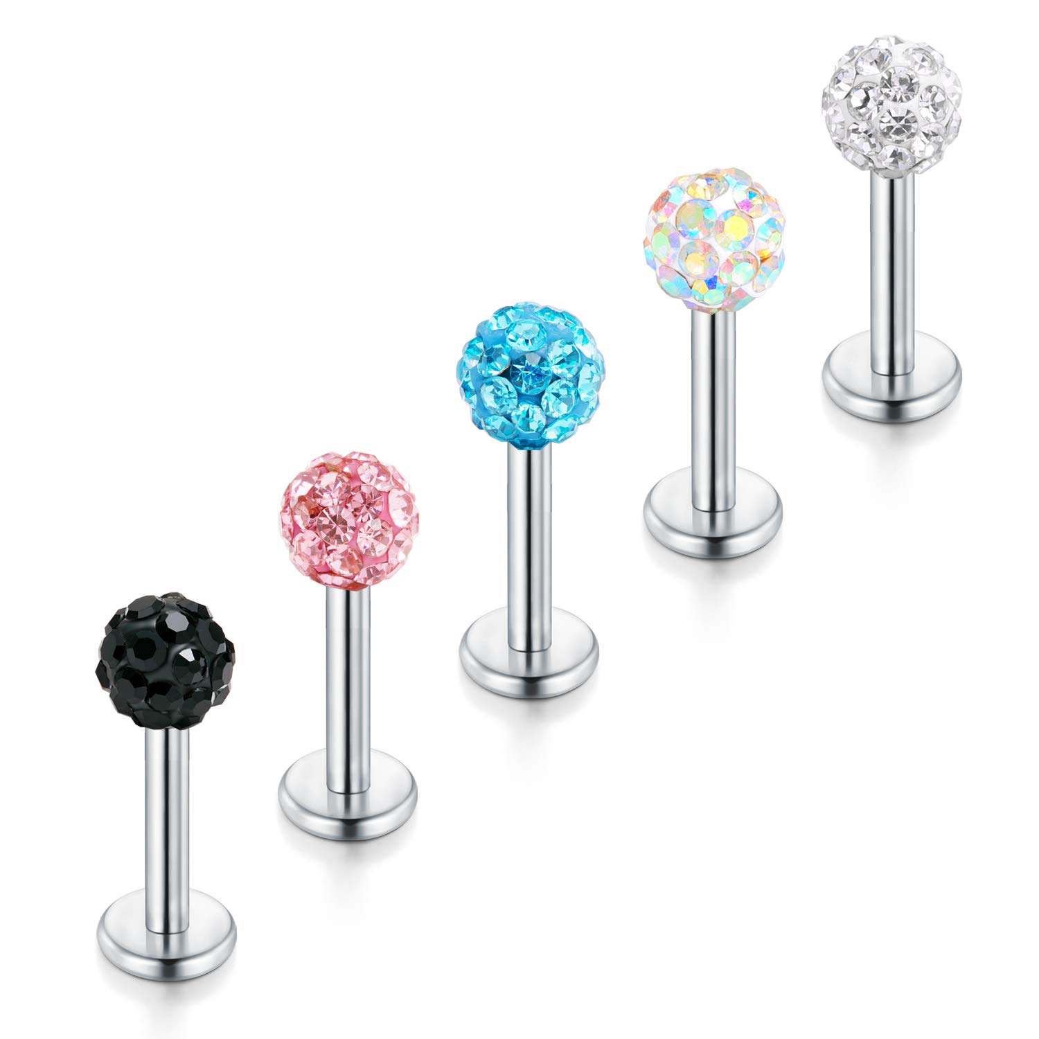 1,2mm CZ Crystal Ball Tiny Labret Lip Ring Tragus Helix Earring Stud Piercing Jewelry 6mm 8mm,Briana Williams