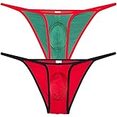 Jaxu Mens Ultra Tiny Bikini Briefs Underwear Male Contour Pouch Cheeky Briefs Open Side Ice Silk Underpants Sheer Bottoms