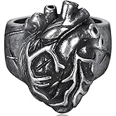 Jude Jewelers Retro Vintage Stainless Steel Gothic Heart Style Cockail Party Biker Holiday Ring