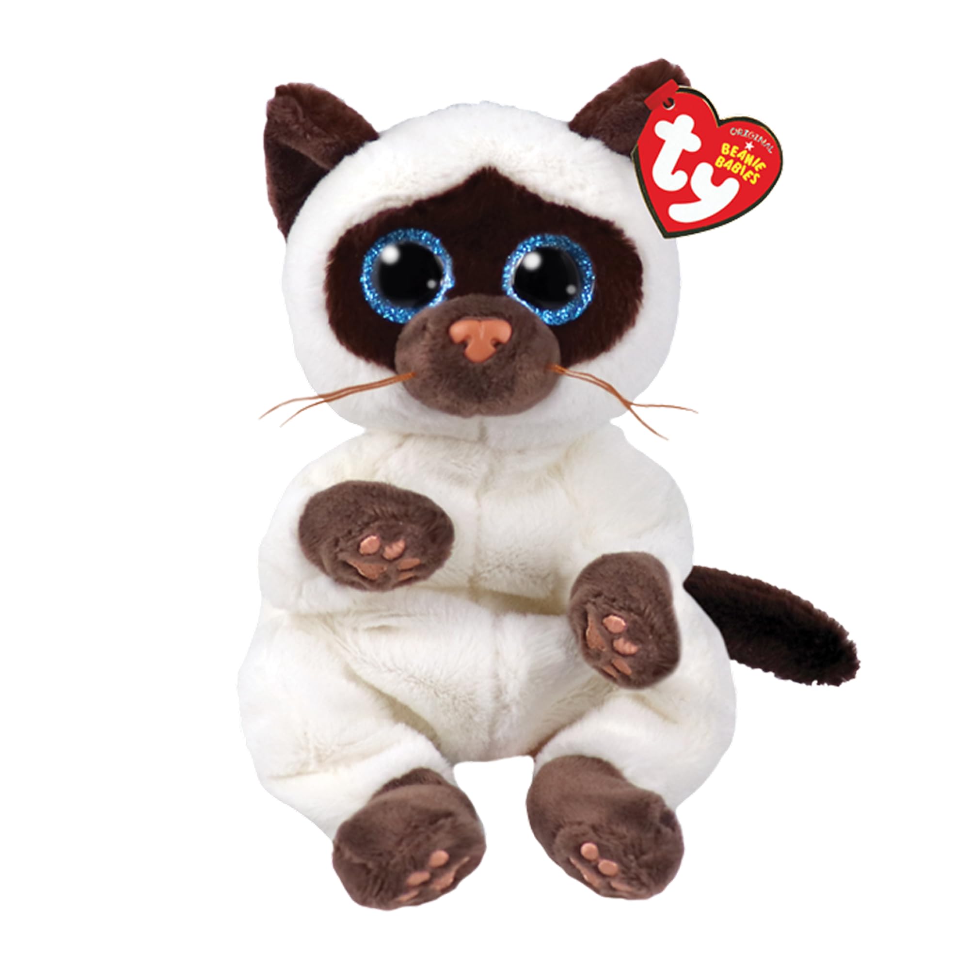 TY Beanie Babies Miso Siamese Cat 15CM - Soft Plush Toy for Kids - Collectible Cuddly Teddy - Stuffed Plushie Gift