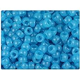 BeadTin Blue Glow 6.5mm Mini Barrel Pony Beads (1000pcs)