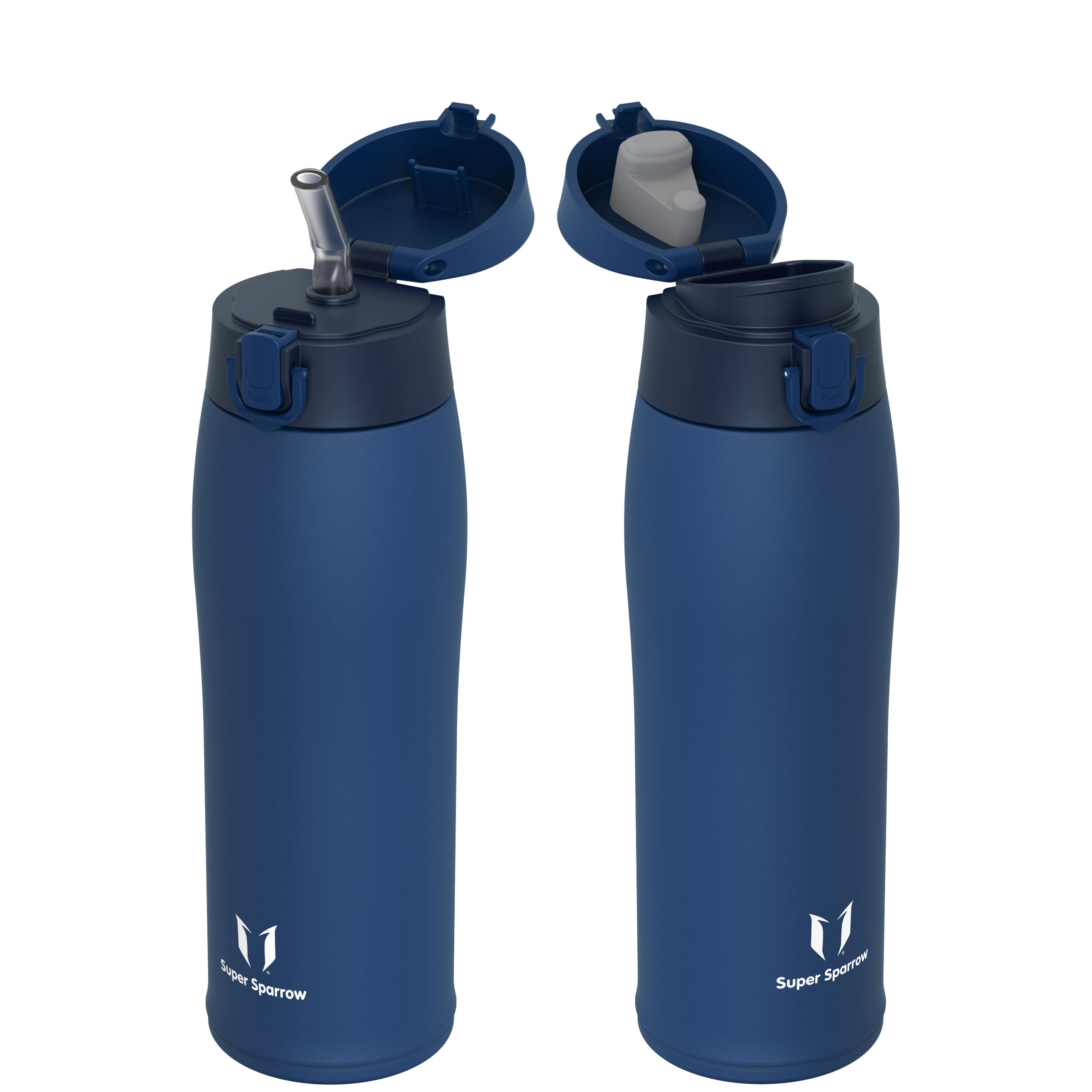 Super Sparrow Water Bottle Stainless Steel 18/8 - Travel Mug - 750ml - Insulated Metal Water Bottle - BPA Free - Leakproof Drinks Bottle