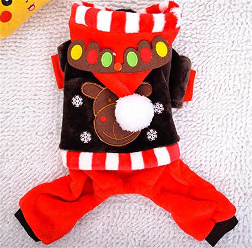 NACOCO Pet Reindeer Hoodies Dog Christmas Suit Dog Elk Hoodies Dog Birthday Clothes