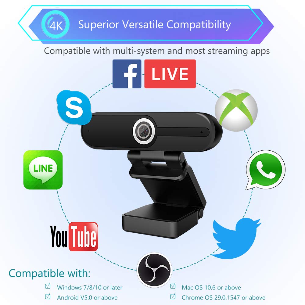 Mua Webcam 4K HD Computer Camera 8MP Microphone PC Web Camera, Full ...
