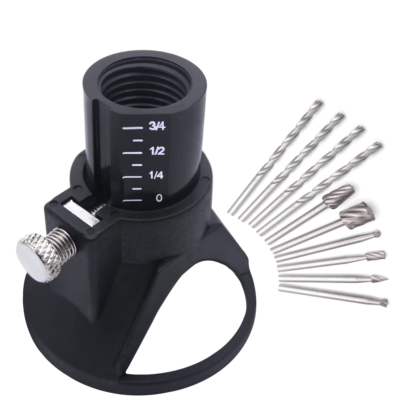 Rotary Multi Tool Cutting Guide Attachment Kit HSS Router Drill Bit Rotary Multi Tool Cutting Guide Attachment Kit Controlled Cutting - 11 Set