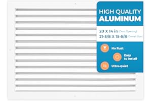 Aluminum 20 x 14 Inch Vent Cover Return Air Grille – Transfer Grille AC Vent Cover – Durable Rustproof Design – Optimal Air F