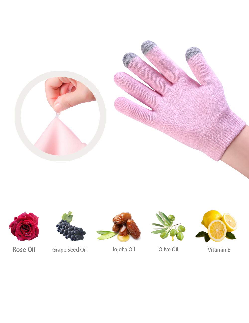 Donfri Gel Moisturizing Gloves Day Night Instantly Repair Eczema Dry Rough and Cracked Hands Sleeping Gloves Spa Gloves with Touchscreen (Full finger with touch screen) : Beauty