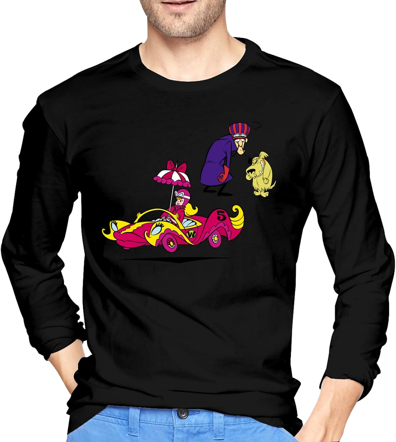 GANHSFYSYA Dastardly and Muttley Men's Ultra Cotton Long Sleeve T-Shirt Black Small | Amazon.com