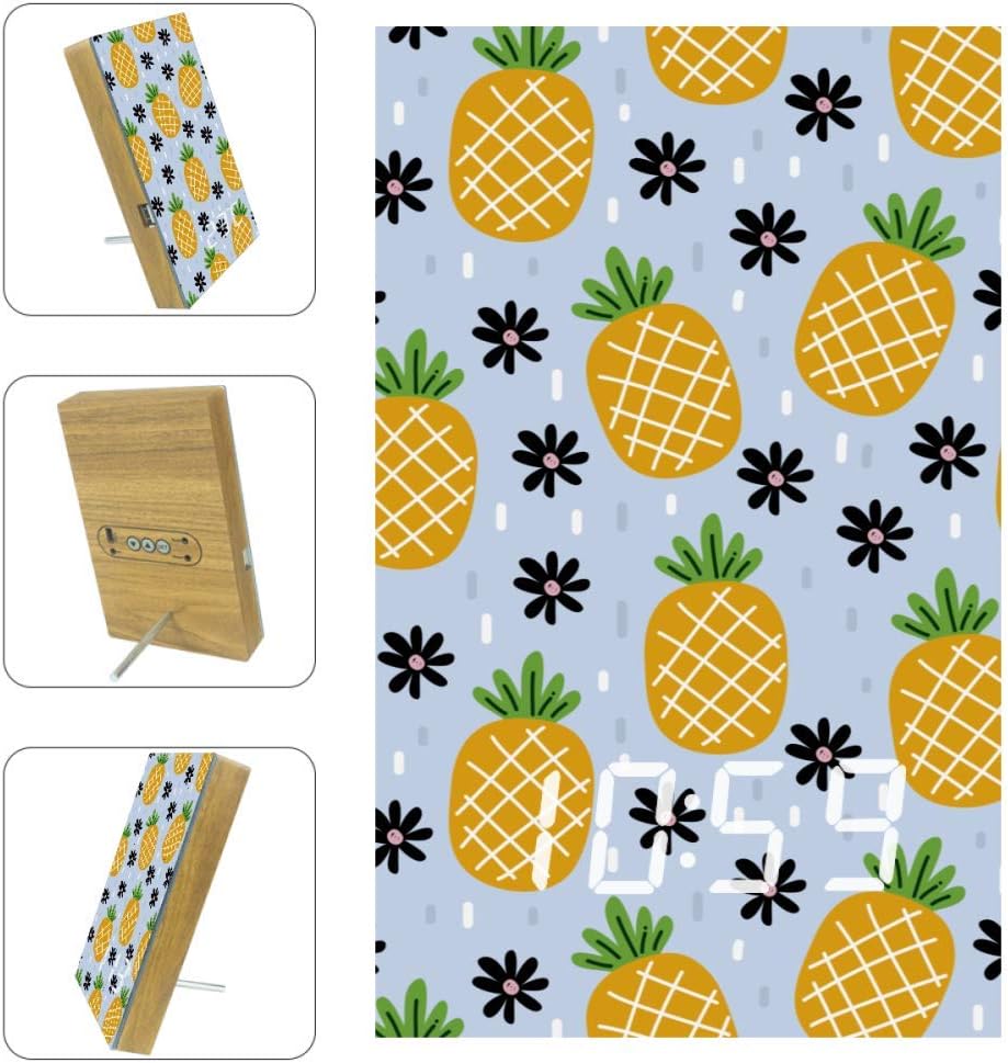 amazon com digital alarm clock cartoon pineapple fruit alarm clock desktop beside electronic led time display automatic voice control with battery and usb charging 6 2x3 8x0 9 in home kitchen digital alarm clock cartoon pineapple fruit alarm clock desktop beside electronic led time display automatic voice control with battery and usb