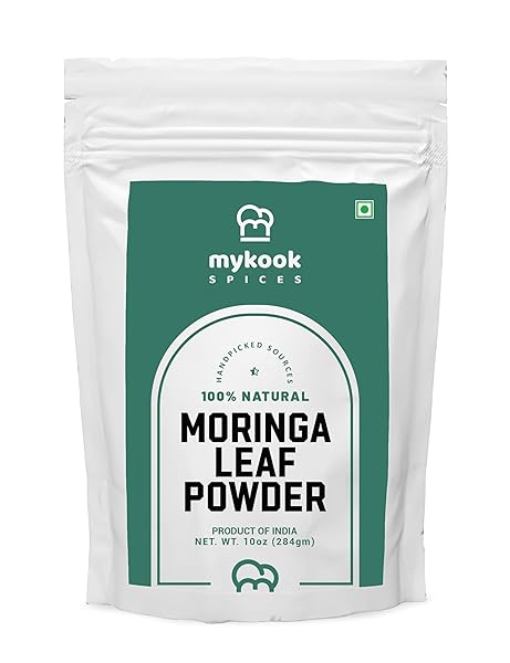 MYKOOK SPICES MORINGA POWDER – NATURAL MORINGA LEAF POWDER SUPPLEMENT, FINELY GROUND POLVO DE MORINGA FOR SMOOTHIES, TEAS & COOKING, NUTRIENT-RICH SUPERFOOD FOR HEALTH & VITALITY, 10 OZ (10 OZ)