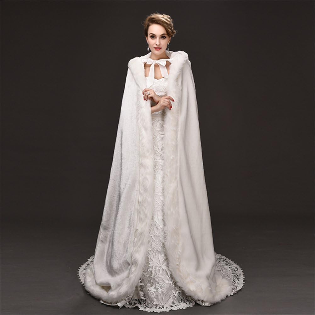 Women ModeC Long Sleeve Faux Fur Bridal 