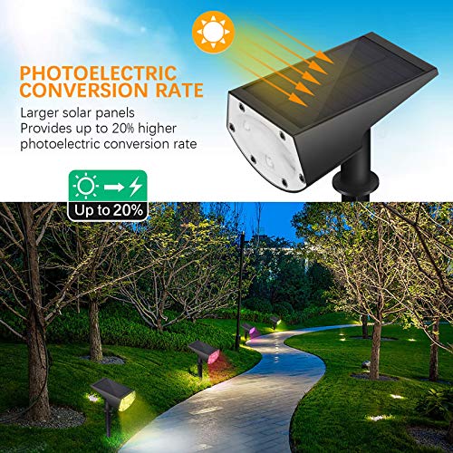 SerDa-Run Solarleuchte garten mit RGB-Farbwechsel, gartenbeleuchtung solar,Solarlampen für außen,Solarstrahler,7 Farben… – Bild 8