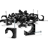 (Pack of 50) EFIELD 1/2-inch Black Color Half Clamp Fixture, J-Hook with Nail For 1/2" PEX Tubing/Pipe Support,(PPSU1807019)