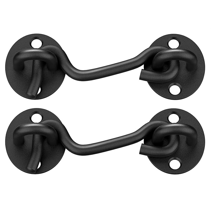 Buy Barn Door Lock Gate Latch 2 Pack 4 Inch Black Hook and Eye Latch