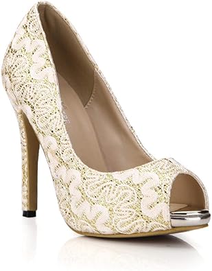 zapatos dorados tacon