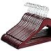 Zober Solid Cherry Wood Suit Hangers -20 Pack - with Non Slip Bar and Precisely Cut Notches - 360 Degree Swivel Chrome Hook - Cherry Finish Super Sturdy and Durable Wooden Hangers