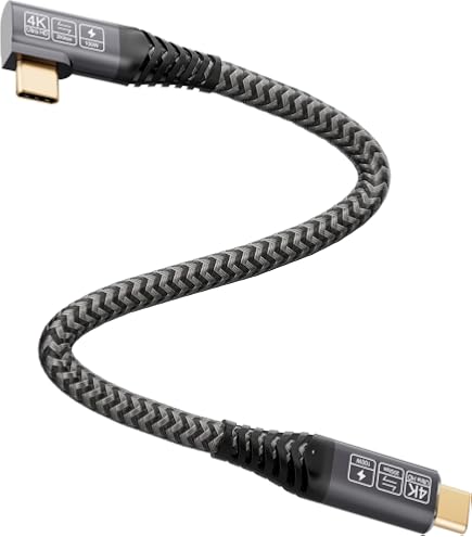 SUNGUY USB-C Verlängerungskabel 1m – 20 Gbps, 100W, 4K@60Hz, 90-Grad-Stecker