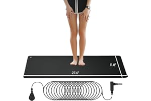 KABOUQI Grounding Mat with 15ft Grounding Cord, Universal Grounding Bed Mat for Mouse Pad Pet Mat Desk Mat, 11.8x27.6in Grounding Pad Reduce Pain, Anxiety, Stress