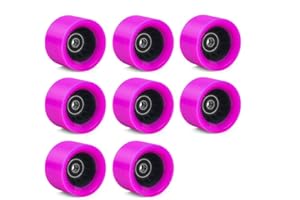 SzBlaZe 8 Pack 58mmx39mm Roller Skate Wheels 90A 92A Quad Skate Wheels with Bearings for Outdoor Double Row Skating or Skateboard Accessories(90A Purple)
