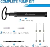 Cloudgree Sports Ball Pump 10in Air Inflator Kit with Needles & Hose view 2