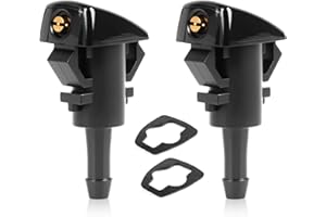 OTUAYAUTO Adjustable Windshield Washer Nozzles Replacement for Dodge Caliber, Journey | Jeep Grand Cherokee, Compass | Ram 1500 2500 3500 Spray Jet Kit, Replaces OEM 4805742AB Pack of 2