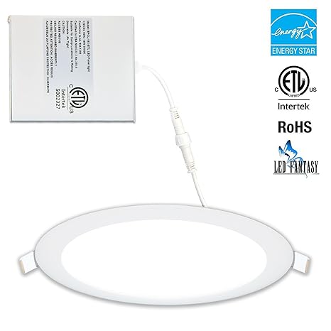 LED FANTASY 8-Inch 18W 120V Recessed Ultra Thin Ceiling LED Light Retrofit Downlight Wafer