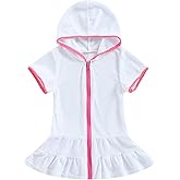 CIYCUIT Toddler Girls Swim Cover Up with Hood and Zipper