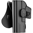 Left Handed Gun Holster for Glock 19, Glock 23, Glock 32, Glock 45, Glock 19X, Paddle Holster OWB, 360° Adjustable Tactical G19 Holster, Quick Trigger Release, Open Carry Holster
