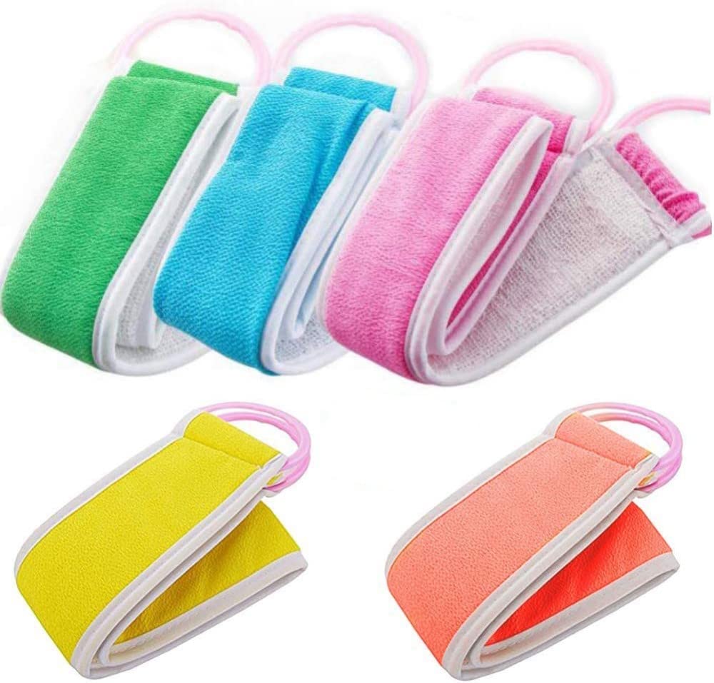 3pcs Loofahs Exfoliating Loofah Back Scrubber For Shower Double Side Scrubbing Strap Body Bath Sponge